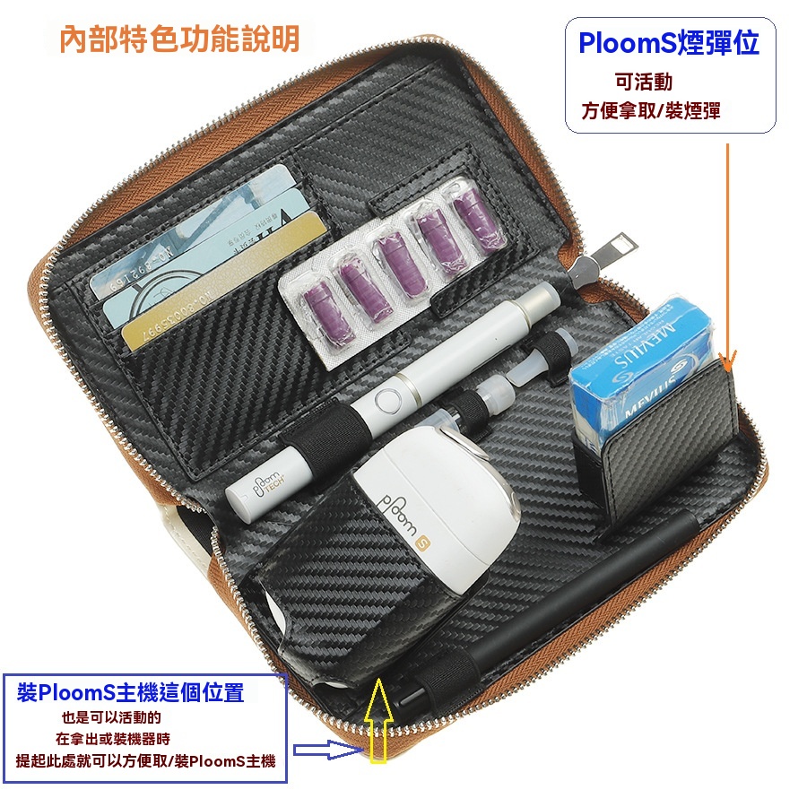 Ploom S 保護套|皮革款|拉鏈・防摔防刮全包覆 2 Ploom S 保護套|細節與做工特寫